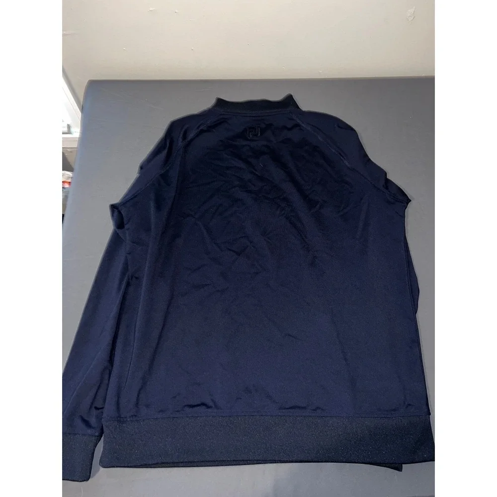 FootJoy Mens Navy Blue Quarter Zip Golf Pullover Lightweight Stretch Jacket L